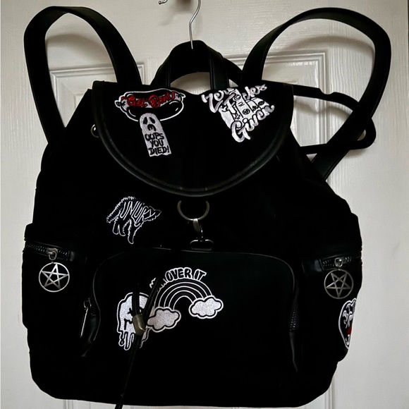 Killstar Black Patchwork Backpack - Picture 2 of 4